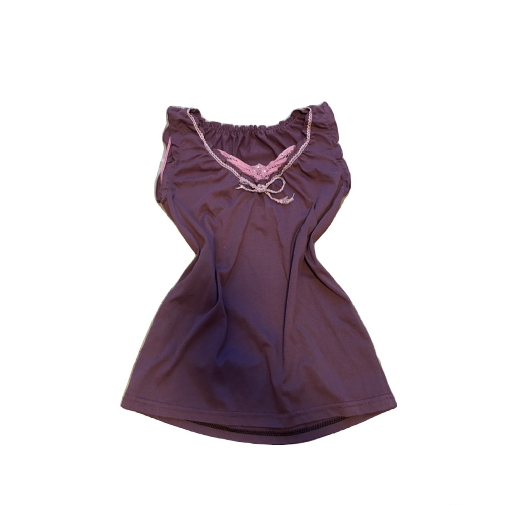 Y2K Purple Sleeveless Top with Pink Trim